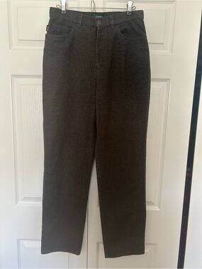 Ralph Lauren Womens Charcoal Grey Straight-Leg Jean Cut Pants Size 10